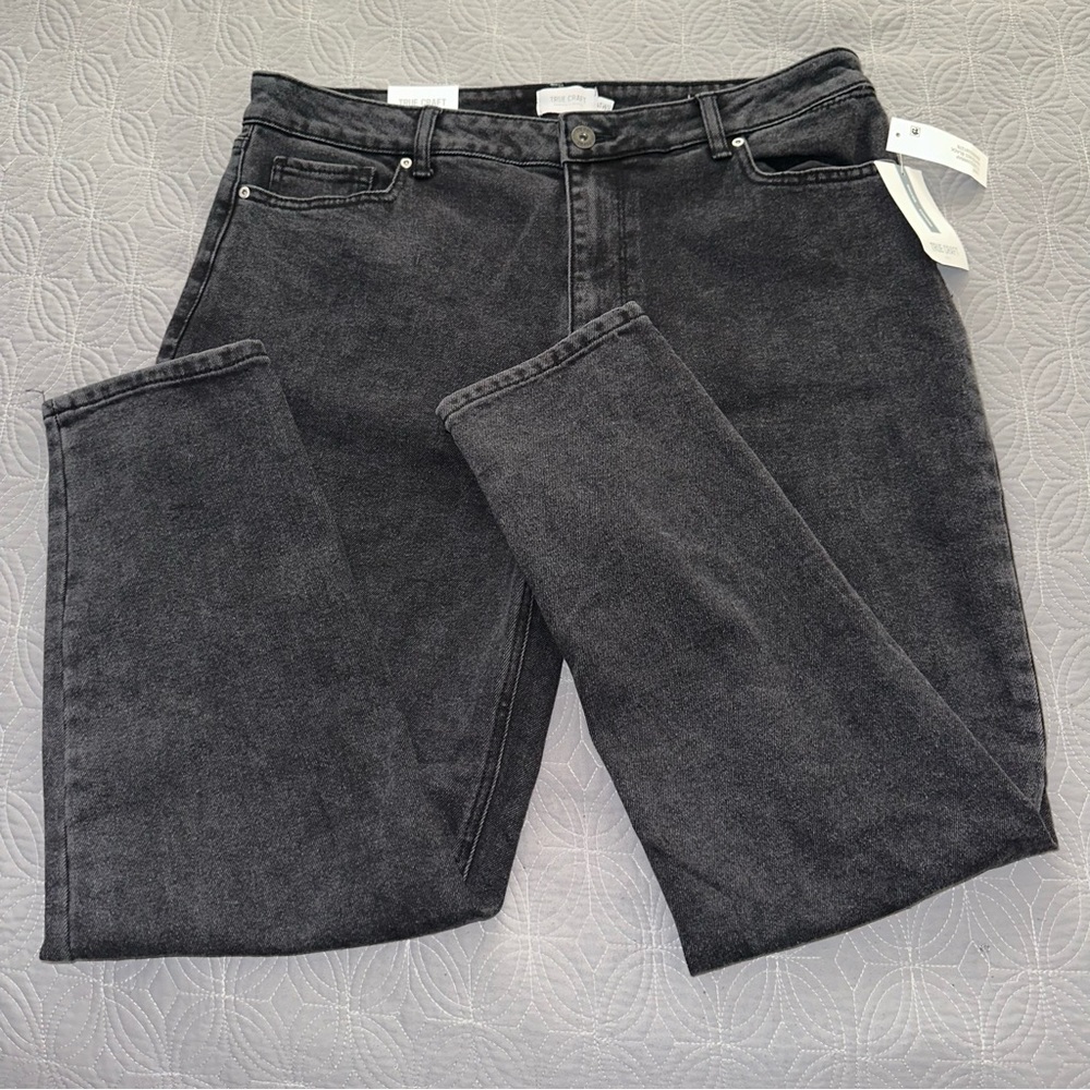 NWT Black Plus Size 14 True Craft Mom Jeans